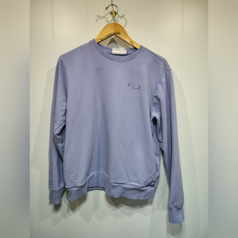 Fila Crewneck Sweatshirt Womens Large Periwinkle Blue